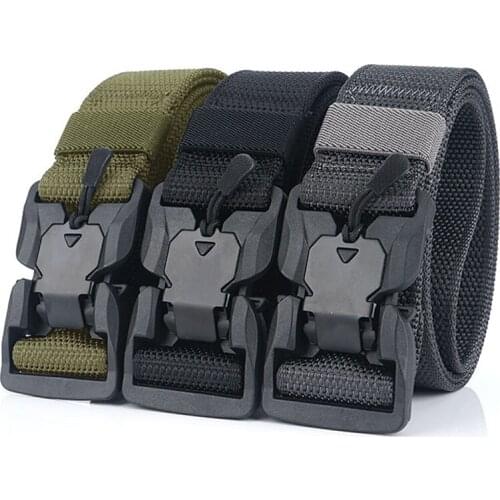 Tactical Belt Hard PC Quick Release Magnetic Buckle Military Belt Soft Real Nylon Sports Accessories