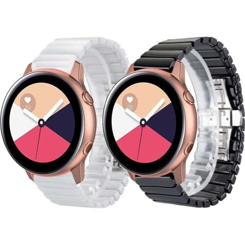 20mm 22mm Ceramic Watch Band Strap for Samsung Galaxy Watch Active 2 40mm 44mm for Watch3 41mm/Watch 42mm Bracelet Belt