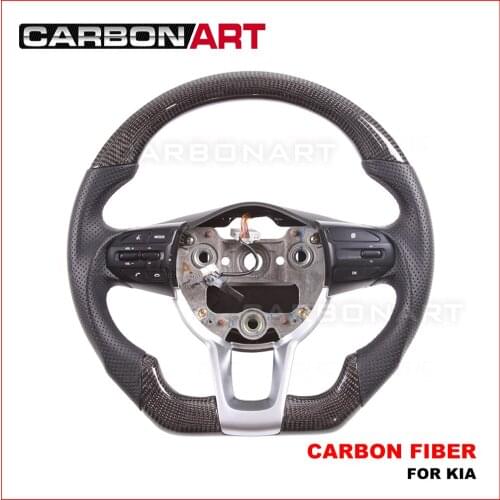 Racing style 100% Real Carbon Fiber Steering Wheel for kia Carbon Fiber Flat Bottom Steering Wheel For kia
