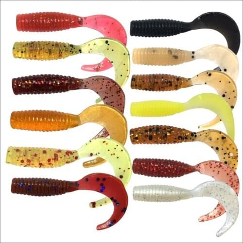 ORJD 20pcs/lot Fishing Lures Soft Bait 0.7g/38mm 1g/45mm Jig Wobblers Worm Aritificial Silicone Swimbait Goods for Carp Fishing