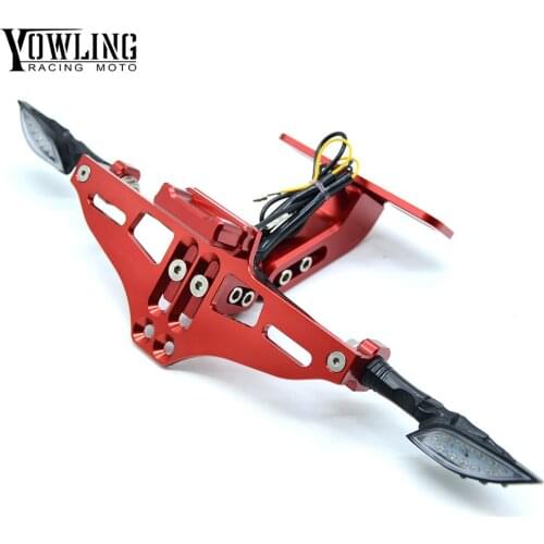 For Honda Motorcycle CNC License Plate bracket folding with Signal blinker LED Light CBR600 CBR 600 F2 F3 F4 F4i CBR1000RR/SP