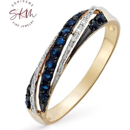 SKM 14k rose gold AAA rings for women luxury designer Engagement wedding rings designer Luxury Fine Jewelry