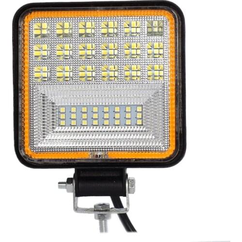 126W 4x4 Led Light bar Spot Flood Combo Off road headlight For SUV Truck Bus Boat Tractor ATV 24V 12V LED Work Light Yellow eye