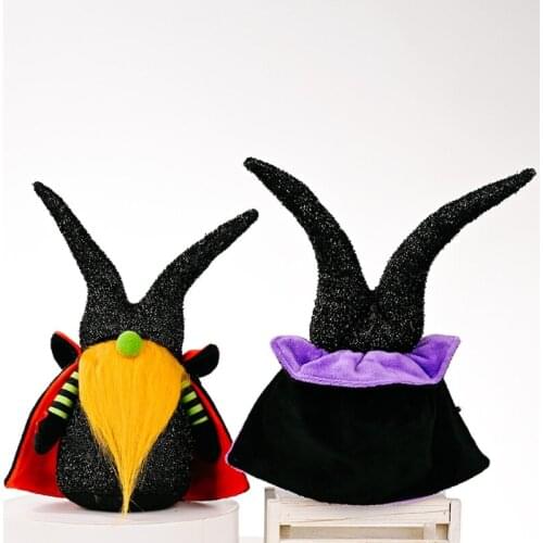 T84E Halloween Gnome Wizard Swedish Tomte Nisse Plush Handmade Home Farmhouse Kitchen