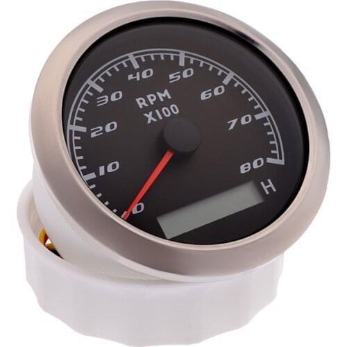 8000rpm RPM Gauge with LCD Hourmeter fit for Boat Car Marine Tachometer Gauge