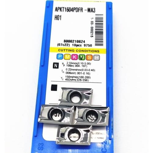 10PCS TurningTools Carbide Insert APKT1604PDER-MA3 H01 APKT1604 PDER ,CNC Lathe Tool, Suitable for Aluminum Processing