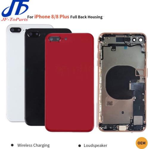For IPhone 8 8G 8P Plus Back Full Housing Battery Rear Door Cover Middle Frame Chassis with Flex Cable Parts Assembly + Camera