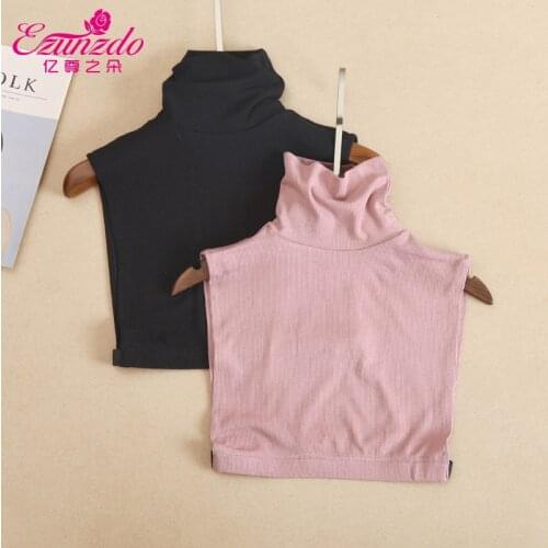 2021 Turtleneck Stand Shirt Fake Collar for Women Knitted False Collar Woman Detachable Collar Shirt Female Neckwear Nep Kraagie