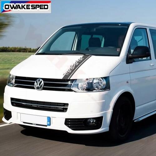 1set Car Hood Cover Engine Stickers For-Volkswagen Multivan T4 T5 T6 Bonnet Stripes Vinyl Decals Auto Body Decor Stickers