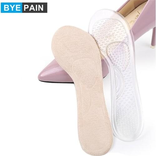1Pair Women Silicone Arch Support Metatarsal Pad Cushion Self-adhesive Antiskid Flat Foot Massage Shoe Pad High Heel Insoles