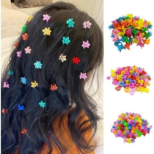 100 Pcs Butterfly Hair Clips Claw Barrettes Mixed Color Mini Cartoon Clip Hairpin Hair Accessories for Women Girls Random Color