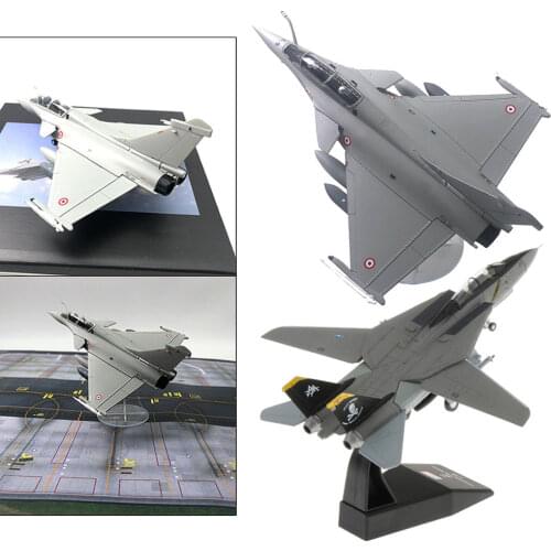 2x 1/72 Dassault Rafale Plane Fighter & 1/100 F-14 Diecast Aircraft for Home Office Decorations