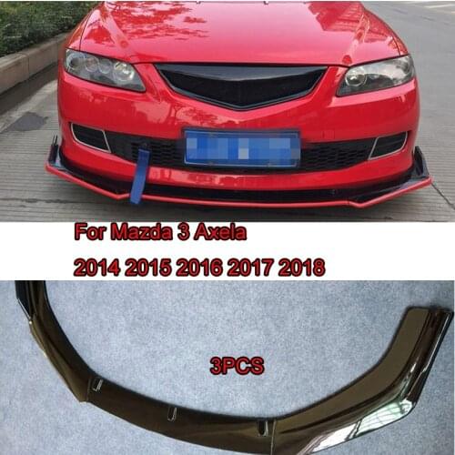 3Pcs/Set Car Front Bumper Lip Spoiler Body Kits Splitter Diffuser for Mazda 3 Axela 2014 2015 2016 2017 2018 Auto Accessories