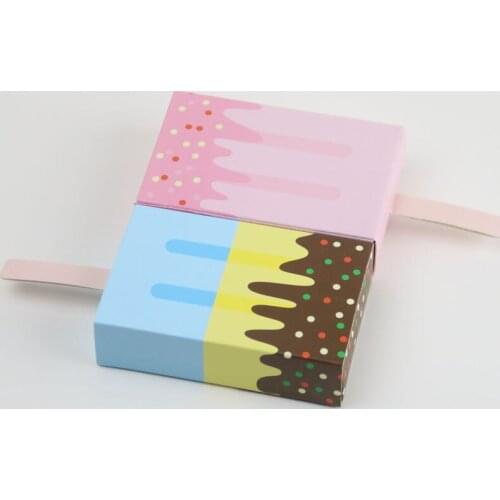 300pcs Ice Cream Shape Gift Boxes Baby Shower Birthday Party Candy Box Cartoon Drawer Gift Bag for Kids Party Favor Box lin2178