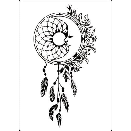 A2 A3 A4 Moon earrings Vintage Floral DIY Layering Stencils Wall Painting Scrapbook Coloring Embossing Album Decorative Template