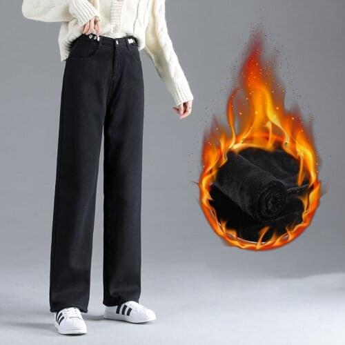 High Waist Velvet Thick Jeans Female Winter Skinny Stretch Womens Warm Jeans Woman Pants Mom Classic Denim Trousers Plus Size