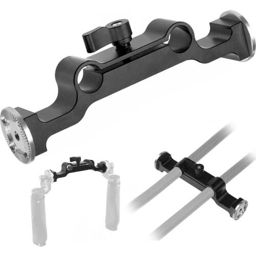 BGNing Aluminum DSLR Dual 15mm Rod Clamp with Arri M6 Rosette Mount Adapter for SLR Camera Follow Focus Photography Accessories