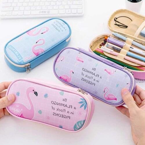 Big zipper pencil bag Canvas zip school pen pencil case Stationery organizer Storage bag pencilcase Office supplies