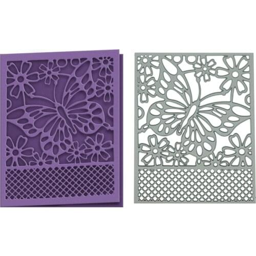 Large Size Envelope Cover Cutting Dies Butterfly Flower Pattern For Scrapbooking Invitation Card Border Cutter Craft Mold