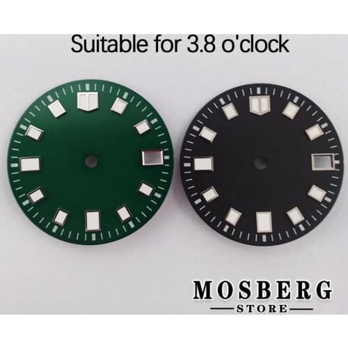 28.5mm Sterile Luminous Accessories Suitable For 3.8 o'clock Watch Dial With Date Window For NH35 NH35A NH36 NH36A Movement