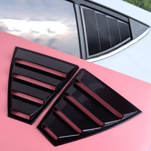 DWCX 2 PCS Carbon Fiber Black Style Rear Window Quarter Panel Side Vent Trim ABS Cover Fit for Hyundai Elantra 2017 2018 2019