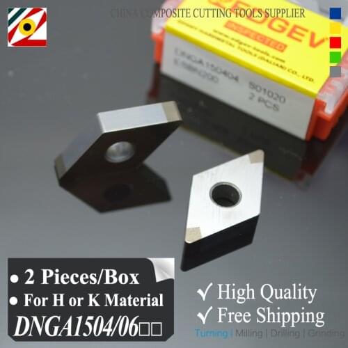 EDGEV 2 Pieces CBN Inserts DNGA150404 DNGA150604 DNGA441 Cubic Boron Nitride Turning Tools For harden Steel and cast iron