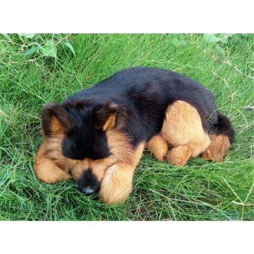 Fancytrader Simulation Animals Dogs Toy Made of Plastic and Fur Realistic Lovely Soft Dog Model Doll Decoration Teaching Props