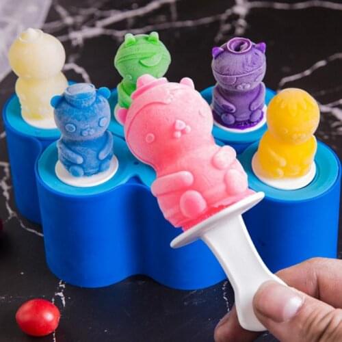 Creative Food Grade Silicone Ice Cream Mold DIY Popsicle Molds Safe And Odorless Ugly Fish Stick Ice Lolly Moulds Kitchen Tool