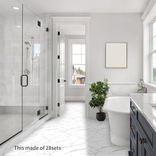 Funlife® 30x30cmx4pcs Ground Sticker Anti-Slip Self-Adhesive Waterproof PVC DIY Floor Sticker for Bathroom Kitchen Home Decor