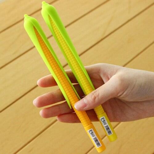 48 pcs Gel Pens Cartoon Corn shape black colored kawaii gift gel-ink pens for writing Cute stationery office school supplies