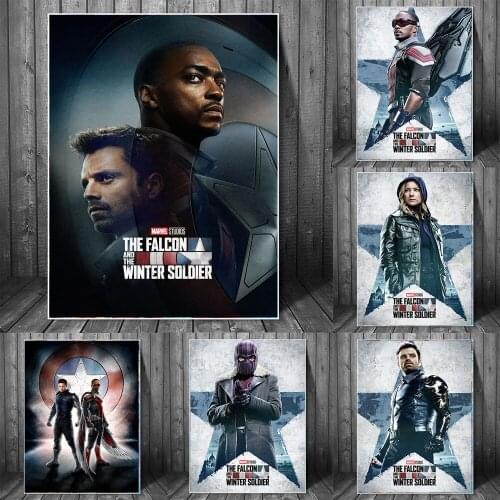 Canvas Paintings Marvel Falcon and Winter Soldier TV Show Wall Art Posters and Prints Superhero on The Wall Pictures Home Decor