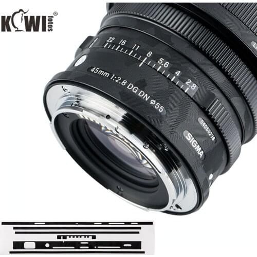 Kiwi Anti-Scratch Camera Lens Skin Film For Sigma 45mm F2.8 DG DN Contemporary Lens & LH577-01 Lens Hood 3M Sticker Shadow Black