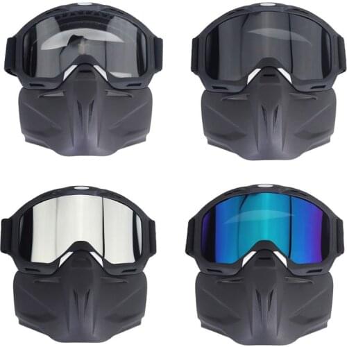 Motorcycle Goggles Mask-Motorcycle glasses with detachable mask, suitable for CS/desert off-road riding/skiing/snowmobil