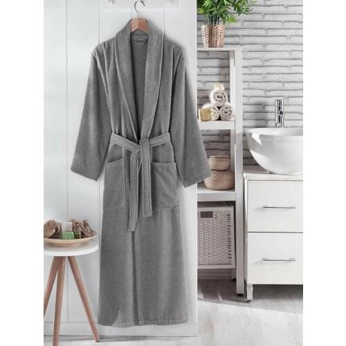 Batthroom Accessories Set %100 Cotton Unisex Bathrobe with Different Color Options Robe Pack S/M - L/XL