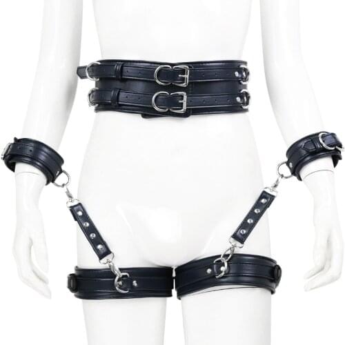 Women New Harajuku Corset Straps Metal Ring Leather Punk Hook BDSM Female Chastity Belt Sexy Handmade Unisex Garter Female Belt