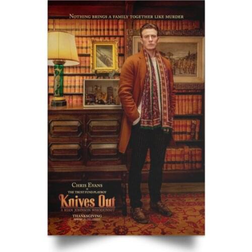 Knives Out 2019 Movie Hot Film Silk Fabric Wall Poster Art Decor Sticker Bright