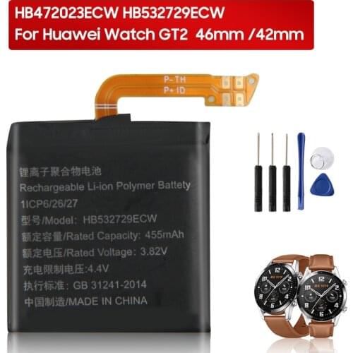 Original Replacement Battery HB472023ECW HB532729ECW For Huawei Watch GT2 GT 2 42mm 46mm Authentic Battery