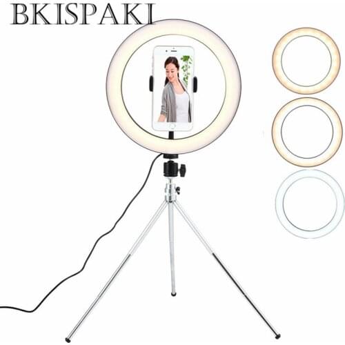Portable Selfie Video Ring Light Dimmable LED Photo Studio Camera Phone Photography Enhancing with Phone Holder USB Ringlights
