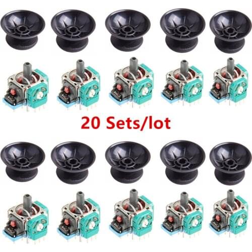 PS4 3D Analog Joystick Sensor Module Potentiometer with Thumb Sticks for Sony Playstation 4 PS4 Controller Accessories 20 Sets