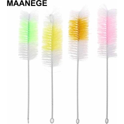 2Pcs Baby Nipple Bottle Brush 360 Degree Cleaner 30cm Nylon Cleaning Brushes