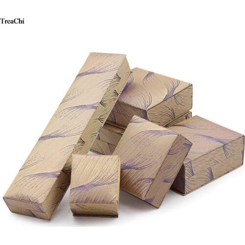 Fabric Jewelry Ring Box Elegant Gold Earring Necklace Bangle Jewelry Organizer Storage Box Weeding Engagement Jewelry Gift Box