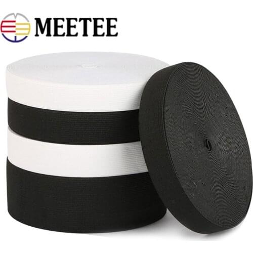 5Yards 10-60mm Thicken Elastic Bands Black White Nylon Elastic Rubber Clothing Bags Waist Elastic Strap DIY Sewing Accessories