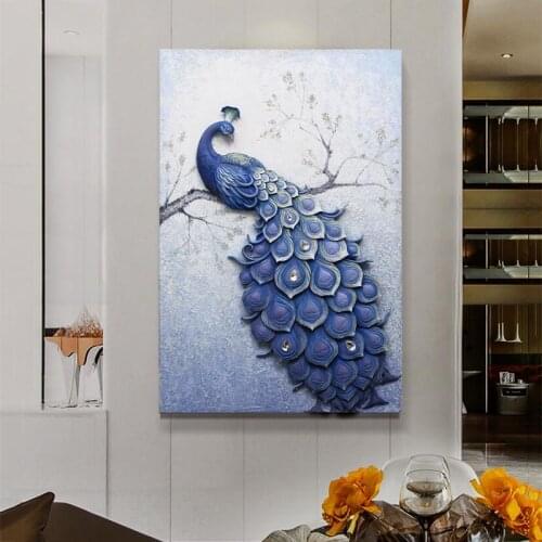 Vertical version of the porch decorative painting Fu carved diamond corridor oil painting 3D three-dimensional relief wall paint