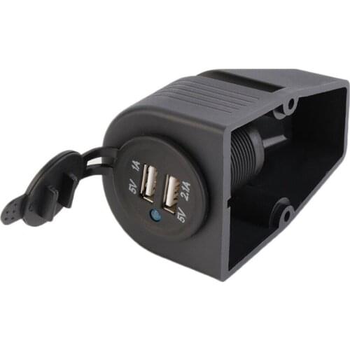 12v Waterproof Single Hole TENTED Dual USB Panel Dashboard Mount Car Charging outlet Outlet Socket Adapter