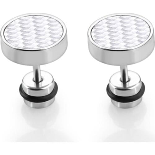 YongChang Fashion stud earrings man woman cool round earrings fake ear plug 1 pair