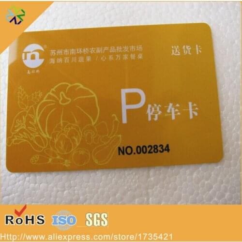 Hard plastic pvc material both side printing 125khz TK4100 parking name card