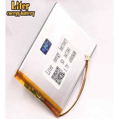 1.0MM 3pin connector 347594 3.7v 4000mah polymer lithium ion Battery Replacement Tablet PC Battery for tablet pc 7 inch