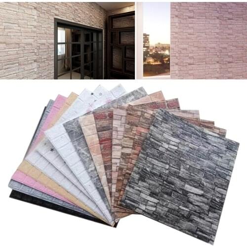 3D Brick Wall Stickers Self adhesive Waterproof Wallpaper DIY Marble Stickers For Kids Room Bedroom Kitchen Brick Wall Sticker