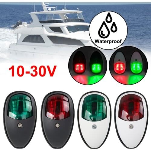 2Pcs/Set For Marine Boat Yacht Truck Trailer Van LED Navigation Light Starboard Port Side Light Signal Warning Lamp 10V-30V