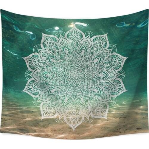 200X150CM Polyester Underwater Mandala Tapestry Vola Indian Yoga Meditation Boho Decor Fabric Wall Hanging Blanket Home Decor